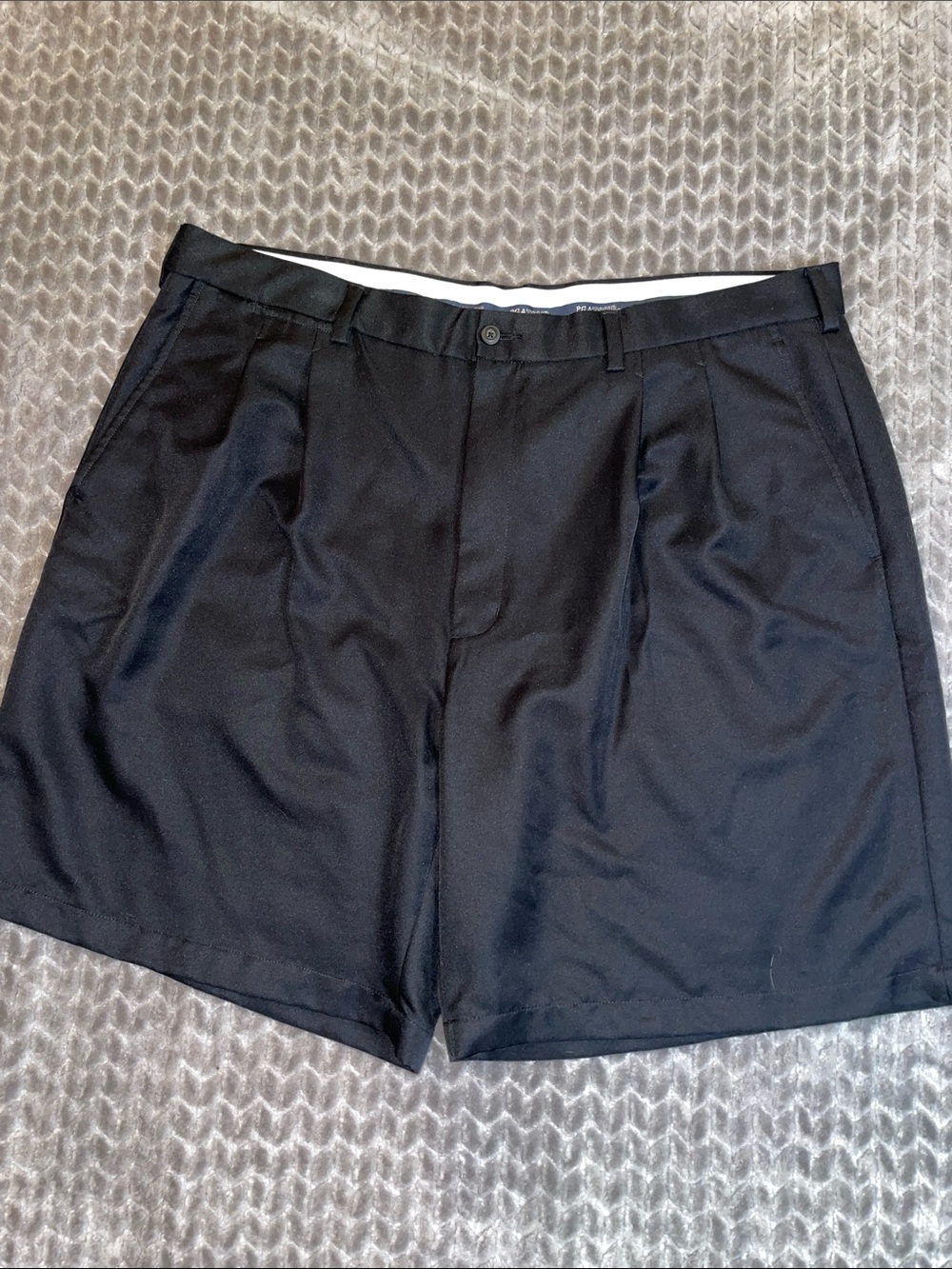 Vintage Pgatour Black Pleated Golf Shorts Mens Size 42 Polyester Classic